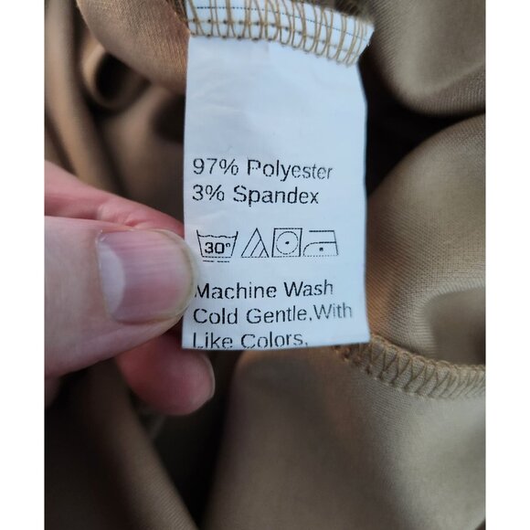 Cut-Out Long Sleeve Khaki Mini Dress With Back Zipper By Shein Size L - Picture 4 of 4